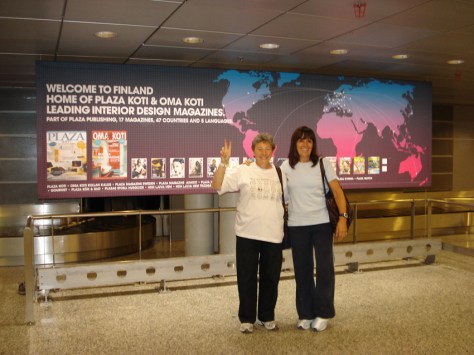 Con Tere Liras, a nuestra llegada a Finlandia.